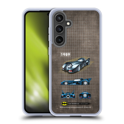 Batman DC Comics Batmobile History 1989 Movie Soft Gel Case for Samsung Galaxy S24 FE & MagSafe