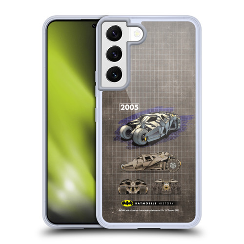 Batman DC Comics Batmobile History 2005 Dark Knight Trilogy Soft Gel Case for Samsung Galaxy S22 5G & MagSafe