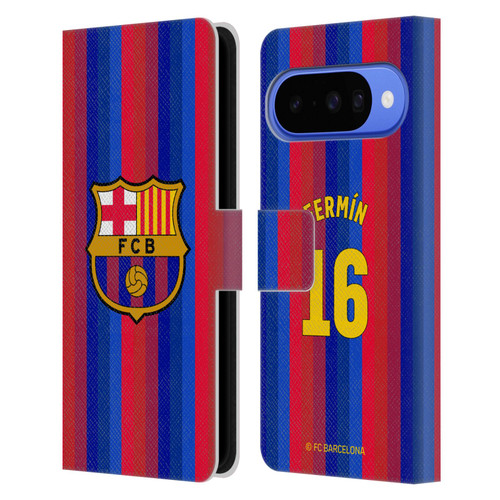 FC Barcelona 2026/27 Players Home Kit Fermín López Leather Book Wallet Case Cover For Google Pixel 10