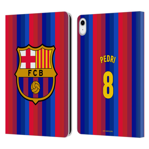 FC Barcelona 2026/27 Players Home Kit Pedri Leather Book Wallet Case Cover For Apple iPad 10.9 2022/2025