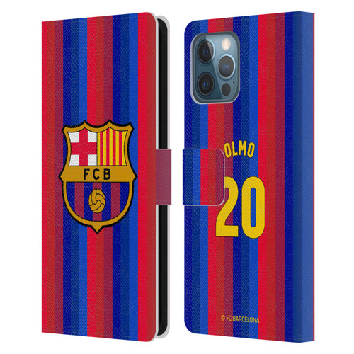 FC Barcelona 2026/27 Players Home Kit Dani Olmo Leather Book Wallet Case Cover For Apple iPhone 12 Pro Max