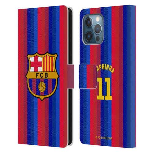 FC Barcelona 2026/27 Players Home Kit Raphinha Leather Book Wallet Case Cover For Apple iPhone 12 Pro Max