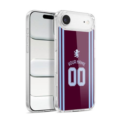 Custom Customised Personalised Aston Villa FC 2026/27 Crest Kit Home Soft Gel Case for Apple iPhone 17 Air
