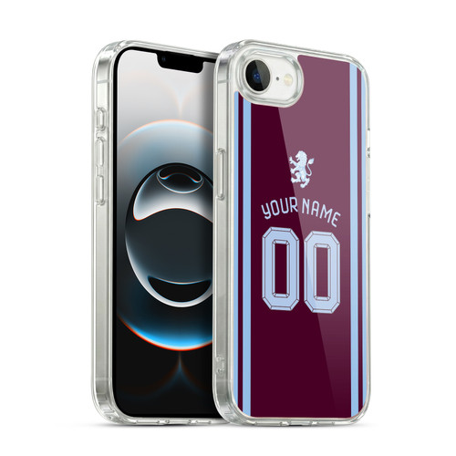 Custom Customised Personalised Aston Villa FC 2026/27 Crest Kit Home Soft Gel Case for Apple iPhone 16e / Apple iPhone 17e & MagSafe