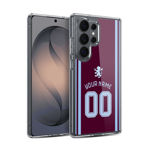 Custom Customised Personalised Aston Villa FC 2026/27 Crest Kit Home Soft Gel Case for Samsung Galaxy S26 Ultra
