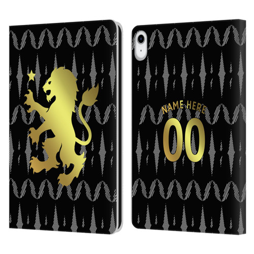 Custom Customised Personalised Aston Villa FC 2026/27 Crest Kit Away Leather Book Wallet Case Cover For Apple iPad 10.9 2022/2025