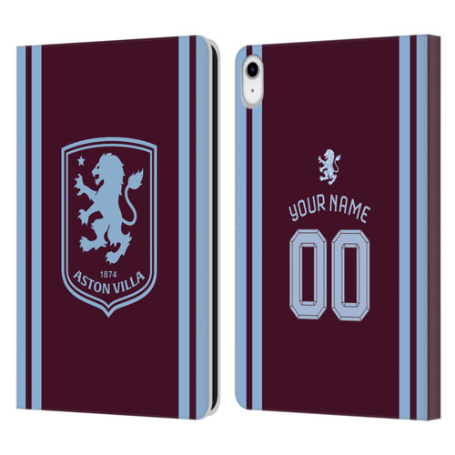 Custom Customised Personalised Aston Villa FC 2026/27 Crest Kit Home Leather Book Wallet Case Cover For Apple iPad 10.9 2022/2025