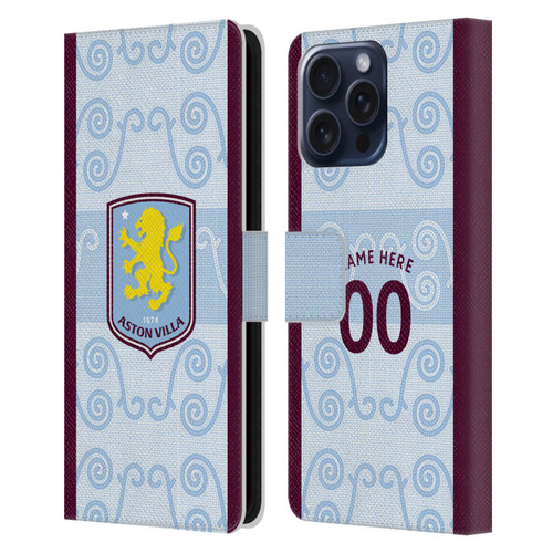Custom Customised Personalised Aston Villa FC 2026/27 Crest Kit Third Leather Book Wallet Case Cover For Samsung Galaxy S25 FE