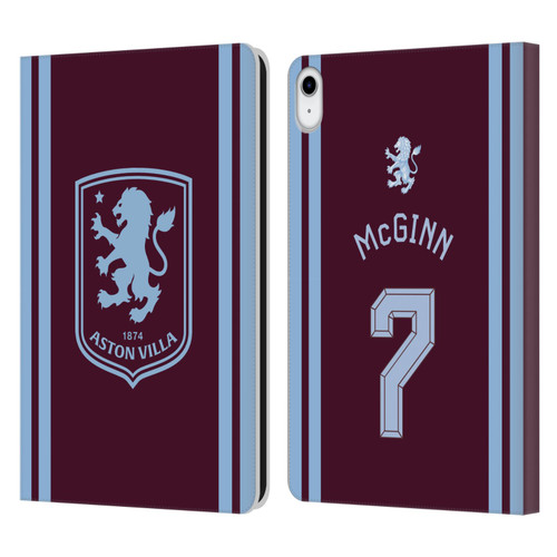 Aston Villa Football Club 2026/27 Players Home Kit John Mcginn Leather Book Wallet Case Cover For Apple iPad 10.9 2022/2025