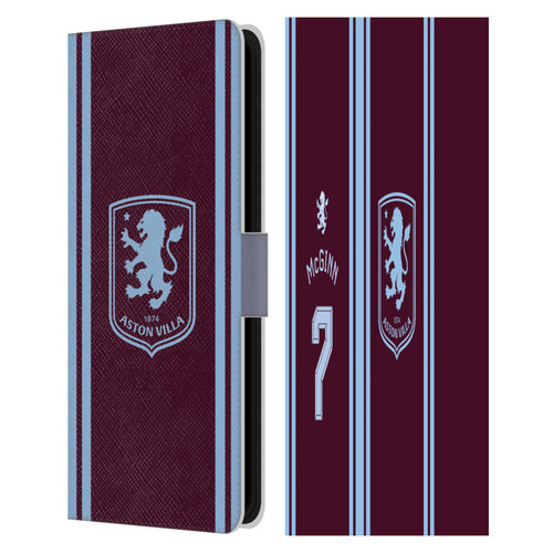 Aston Villa Football Club 2026/27 Players Home Kit John Mcginn Leather Book Wallet Case Cover For Samsung Galaxy S25 FE