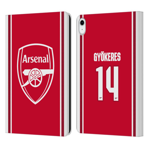 Arsenal FC 2026/27 Players Home Kit 1st Group Viktor Gyökeres Leather Book Wallet Case Cover For Apple iPad 10.9 2022/2025