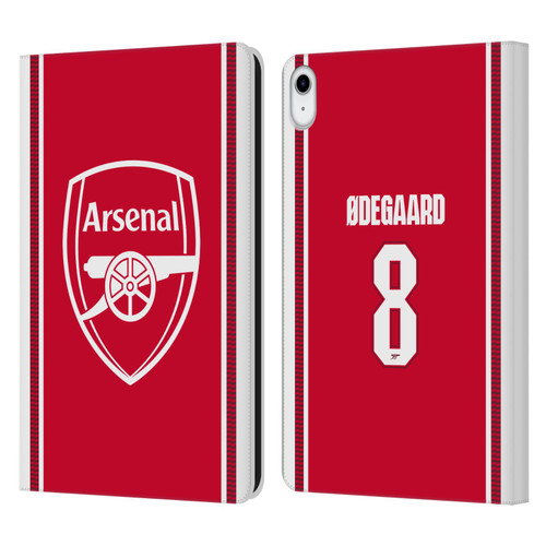 Arsenal FC 2026/27 Players Home Kit 1st Group Martin Ødegaard Leather Book Wallet Case Cover For Apple iPad 10.9 2022/2025