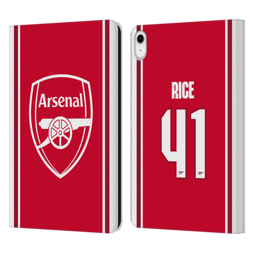 Arsenal FC 2026/27 Players Home Kit 1st Group Declan Rice Leather Book Wallet Case Cover For Apple iPad 10.9 2022/2025