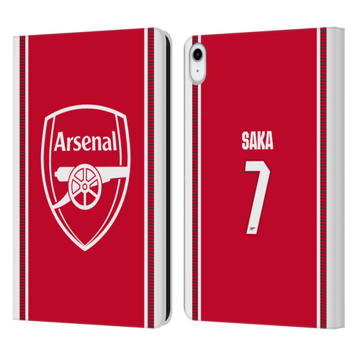 Arsenal FC 2026/27 Players Home Kit 1st Group Bukayo Saka Leather Book Wallet Case Cover For Apple iPad 10.9 2022/2025