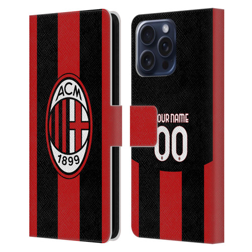 Custom Customised Personalised AC Milan 2026/27 Crest Kit Home Leather Book Wallet Case Cover For Samsung Galaxy S25 FE