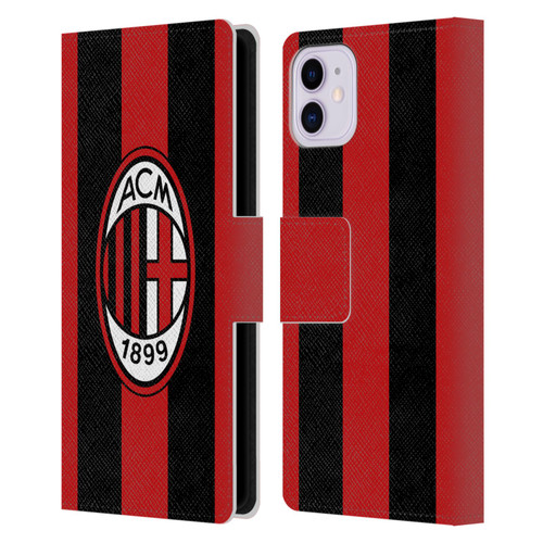 AC Milan 2026/27 Crest Kit Home Leather Book Wallet Case Cover For Apple iPhone 11