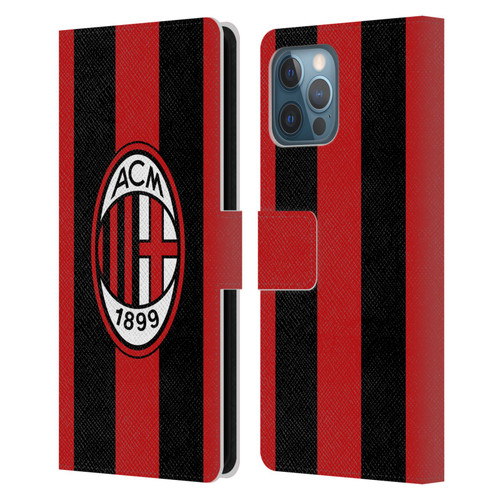 AC Milan 2026/27 Crest Kit Home Leather Book Wallet Case Cover For Apple iPhone 12 Pro Max