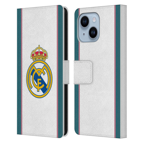 Real Madrid CF 2026/27 Badge White Leather Book Wallet Case Cover For Apple iPhone 14 Plus