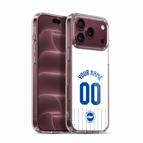 Custom Customised Personalised Brighton & Hove Albion F.C 2026/27 Badge Kit Away Soft Gel Case for Apple iPhone 18 Pro Max