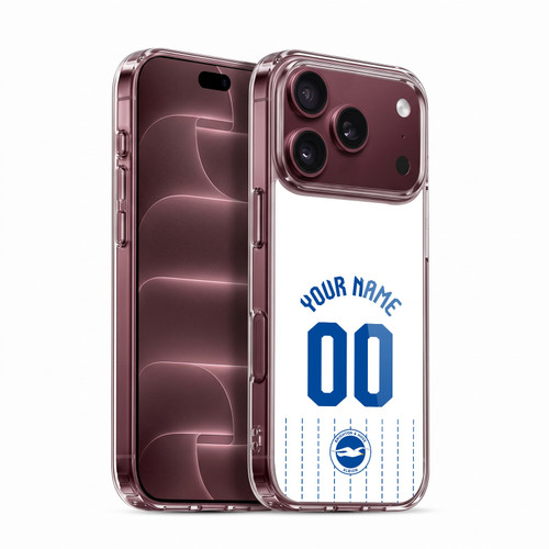 Custom Customised Personalised Brighton & Hove Albion F.C 2026/27 Badge Kit Away Soft Gel Case for Apple iPhone 18 Pro