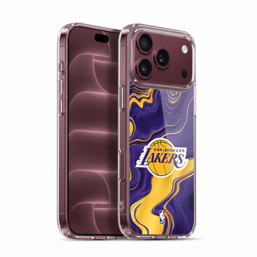 NBA Los Angeles Lakers Marble Agates Soft Gel Case for Apple iPhone 18 Pro Max