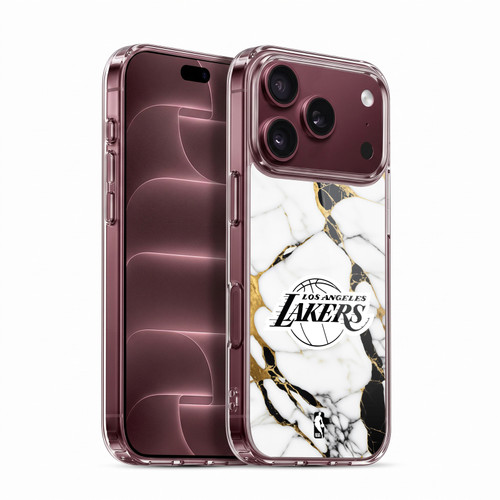 NBA Los Angeles Lakers White Marble Soft Gel Case for Apple iPhone 18 Pro