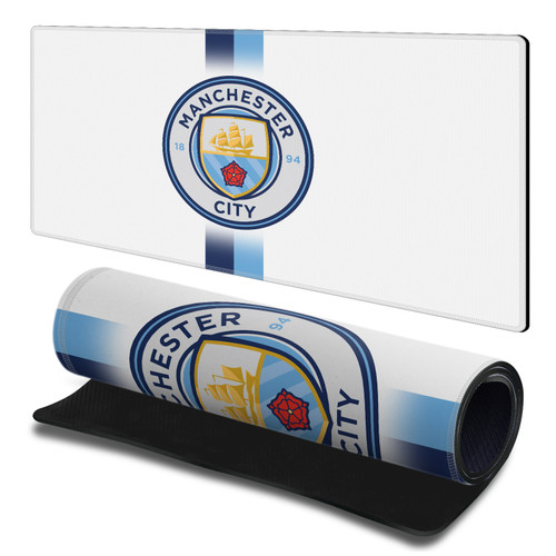 Manchester City Man City FC 2026/27 Badge Kit Third Gaming Office Desk PC Keyboard Mouse Mat Pad 23.62 x 11.81 x 0.12 inches (600 x 300 mm) - L