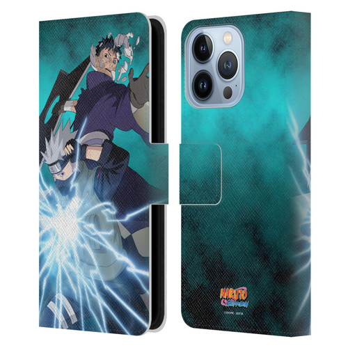 Naruto Shippuden Key Art Obito And Kakashi Leather Book Wallet Case Cover For Apple iPhone 13 Pro