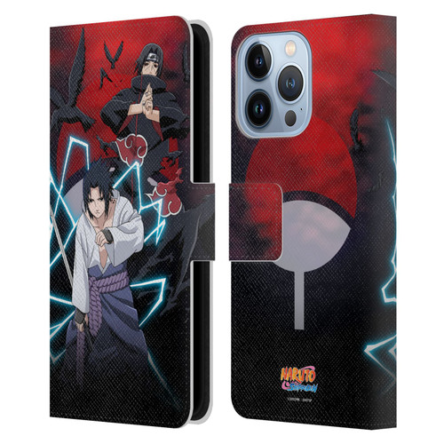 Naruto Shippuden Key Art Sasuke And Itachi Leather Book Wallet Case Cover For Apple iPhone 13 Pro