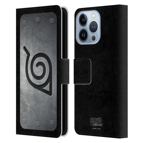 Naruto Shippuden Iconic Konoha Headband Leather Book Wallet Case Cover For Apple iPhone 13 Pro