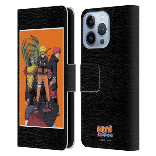 Naruto Shippuden Art Akatsuki Organization Leather Book Wallet Case Cover For Apple iPhone 13 Pro