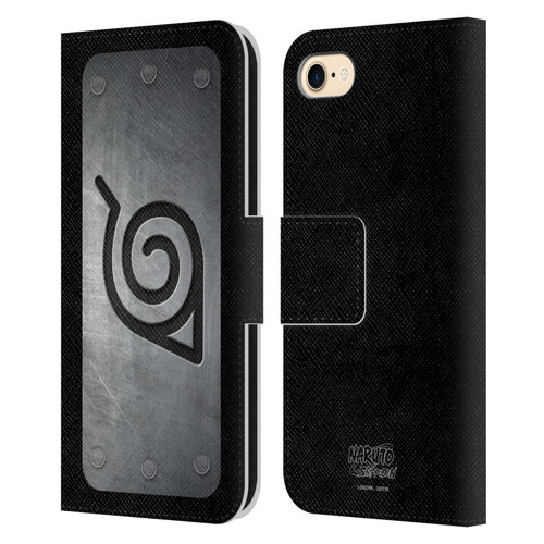 Naruto Shippuden Iconic Konoha Headband Leather Book Wallet Case Cover For Apple iPhone 7 / 8 / SE 2020 & 2022