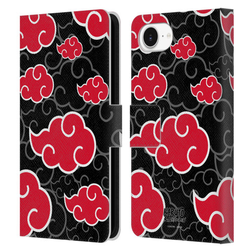 Naruto Shippuden Iconic Akatsuki Leather Book Wallet Case Cover For Apple iPhone 16e / Apple iPhone 17e