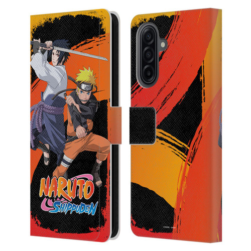 Naruto Shippuden Key Art Naruto And Sasuke Leather Book Wallet Case Cover For Samsung Galaxy A17 4G / 5G