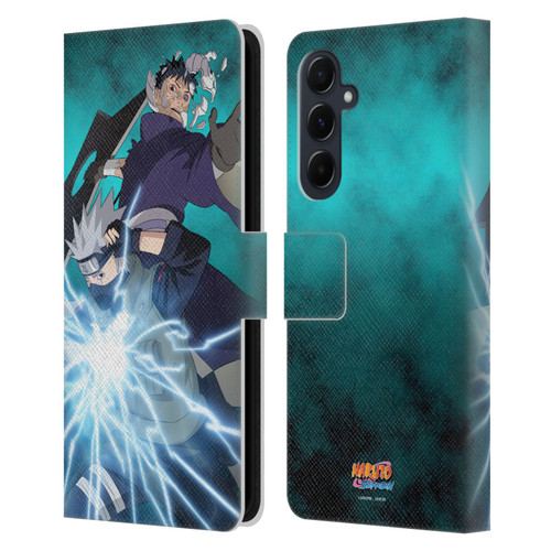Naruto Shippuden Key Art Obito And Kakashi Leather Book Wallet Case Cover For Samsung Galaxy A55 5G