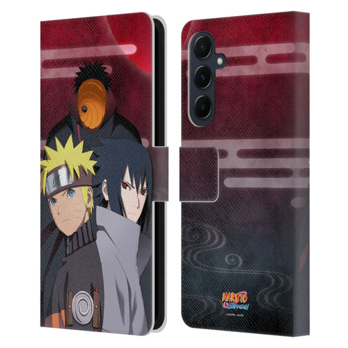Naruto Shippuden Key Art Obito Naruto Sasuke Leather Book Wallet Case Cover For Samsung Galaxy A55 5G