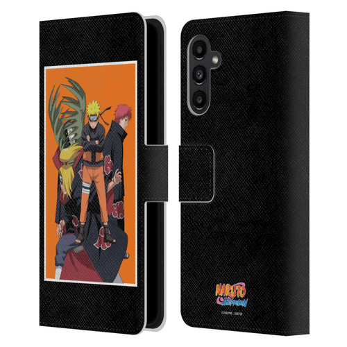Naruto Shippuden Art Akatsuki Organization Leather Book Wallet Case Cover For Samsung Galaxy A13 5G (2021)