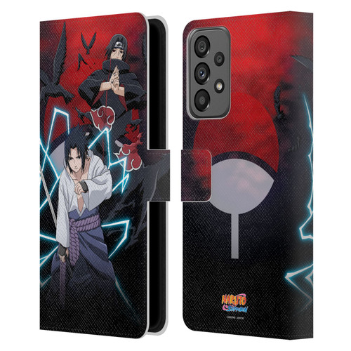 Naruto Shippuden Key Art Sasuke And Itachi Leather Book Wallet Case Cover For Samsung Galaxy A73 5G (2022)