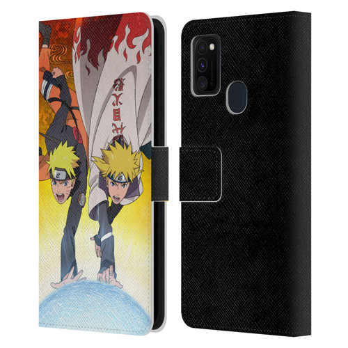 Naruto Shippuden Key Art Naruto And Minato Leather Book Wallet Case Cover For Samsung Galaxy M30s (2019)/M21 (2020)
