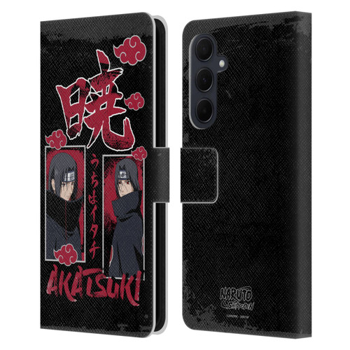 Naruto Shippuden Art Itachi Uchiha Akatsuki Leather Book Wallet Case Cover For Samsung Galaxy A35 5G