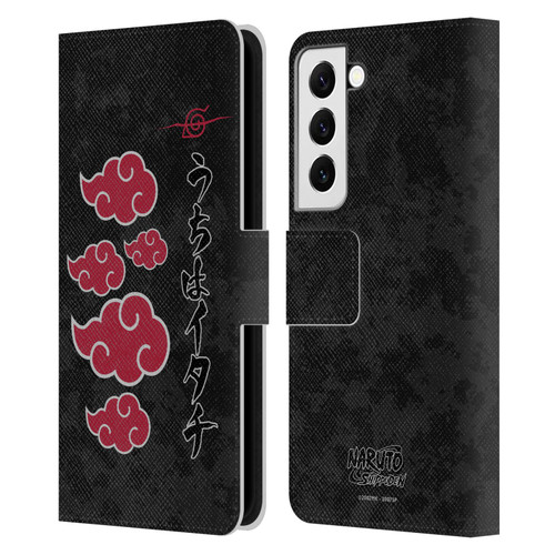 Naruto Shippuden Art Akatsuki Logotype Leather Book Wallet Case Cover For Samsung Galaxy S22 5G