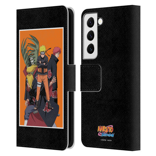 Naruto Shippuden Art Akatsuki Organization Leather Book Wallet Case Cover For Samsung Galaxy S22 5G