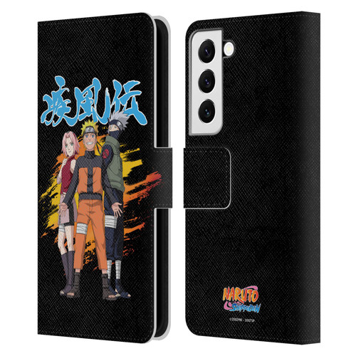 Naruto Shippuden Art Sakura, Naruto, Kakashi Leather Book Wallet Case Cover For Samsung Galaxy S22 5G