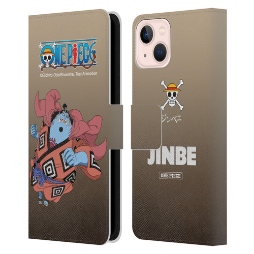 One Piece Graphic Art Jinbe Leather Book Wallet Case Cover For Apple iPhone 13