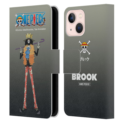One Piece Graphic Art Brook Leather Book Wallet Case Cover For Apple iPhone 13 Mini