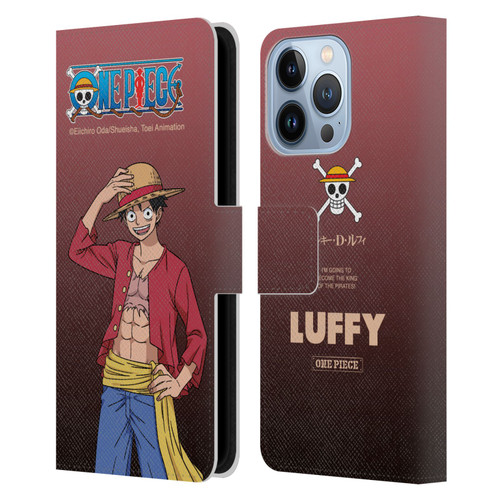 One Piece Graphic Art Monkey D. Luffy Leather Book Wallet Case Cover For Apple iPhone 13 Pro