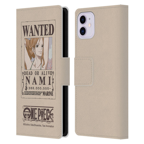 One Piece Wanted Poster Nami Leather Book Wallet Case Cover For Apple iPhone 11