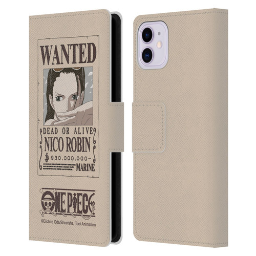 One Piece Wanted Poster Nico Robin Leather Book Wallet Case Cover For Apple iPhone 11
