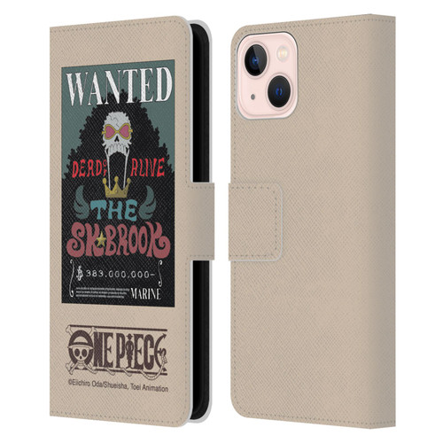 One Piece Wanted Poster Brook Leather Book Wallet Case Cover For Apple iPhone 13