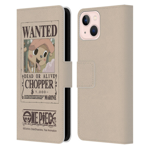 One Piece Wanted Poster Chopper Leather Book Wallet Case Cover For Apple iPhone 13